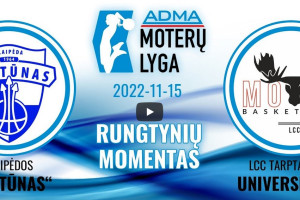 Moterų lygos momentas: Agnė Černeckytė ir Ligita Tamutytė (Klaipėdos „Neptūnas“)